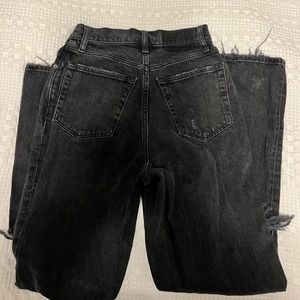 Abercrombie Curve Love 90s Straight Ultra High Rise Black Jeans